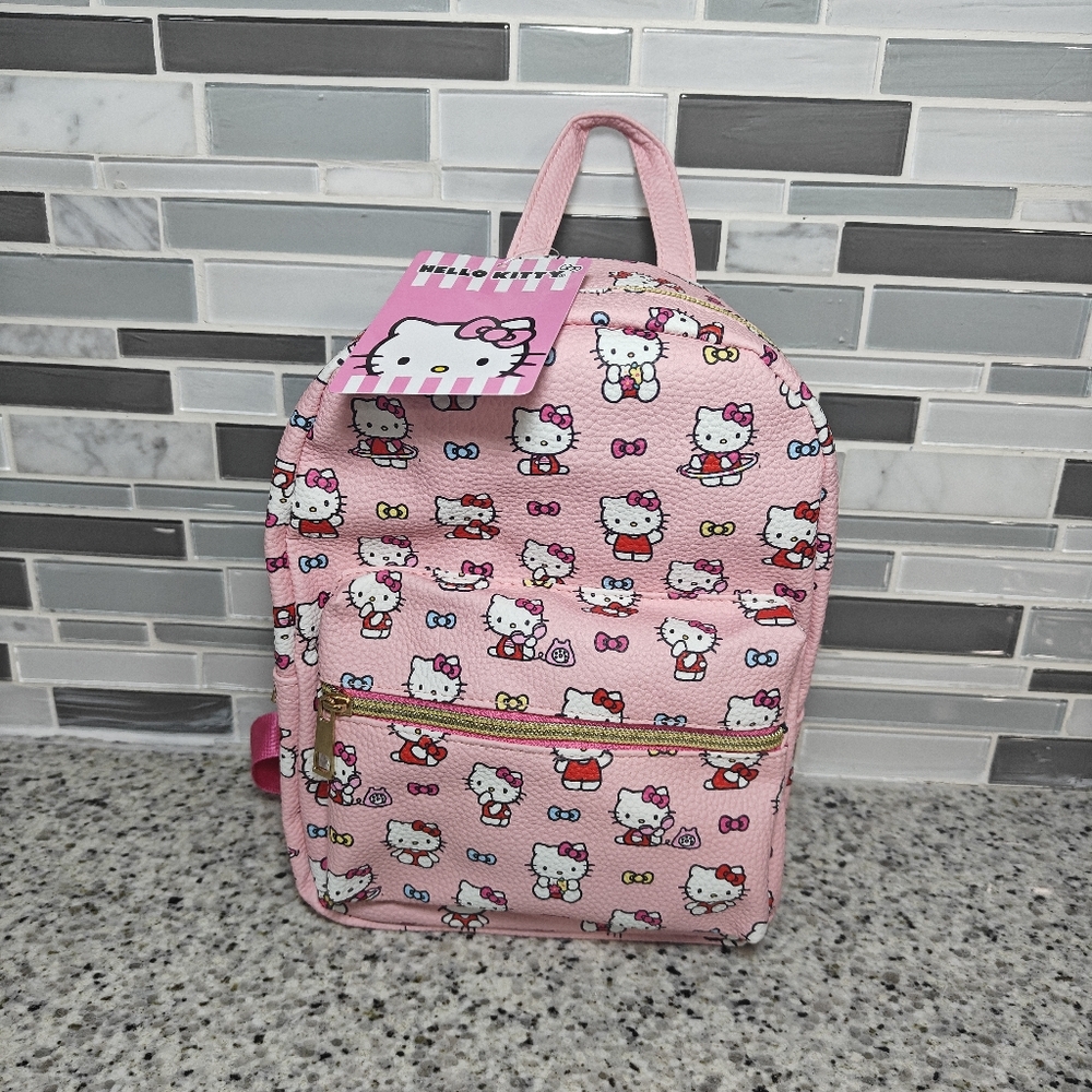 Hello Kitty Mini Backpack By Fast Forward (Pink, bow print)